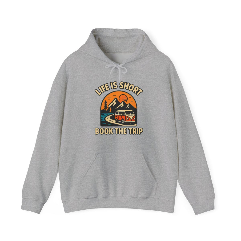 Life Is Short Book The Trip Hoodie, Travel Lover Gift, Adventure Seeker Sweatshirt, Wanderlust Clothing, Digital Nomad Gift