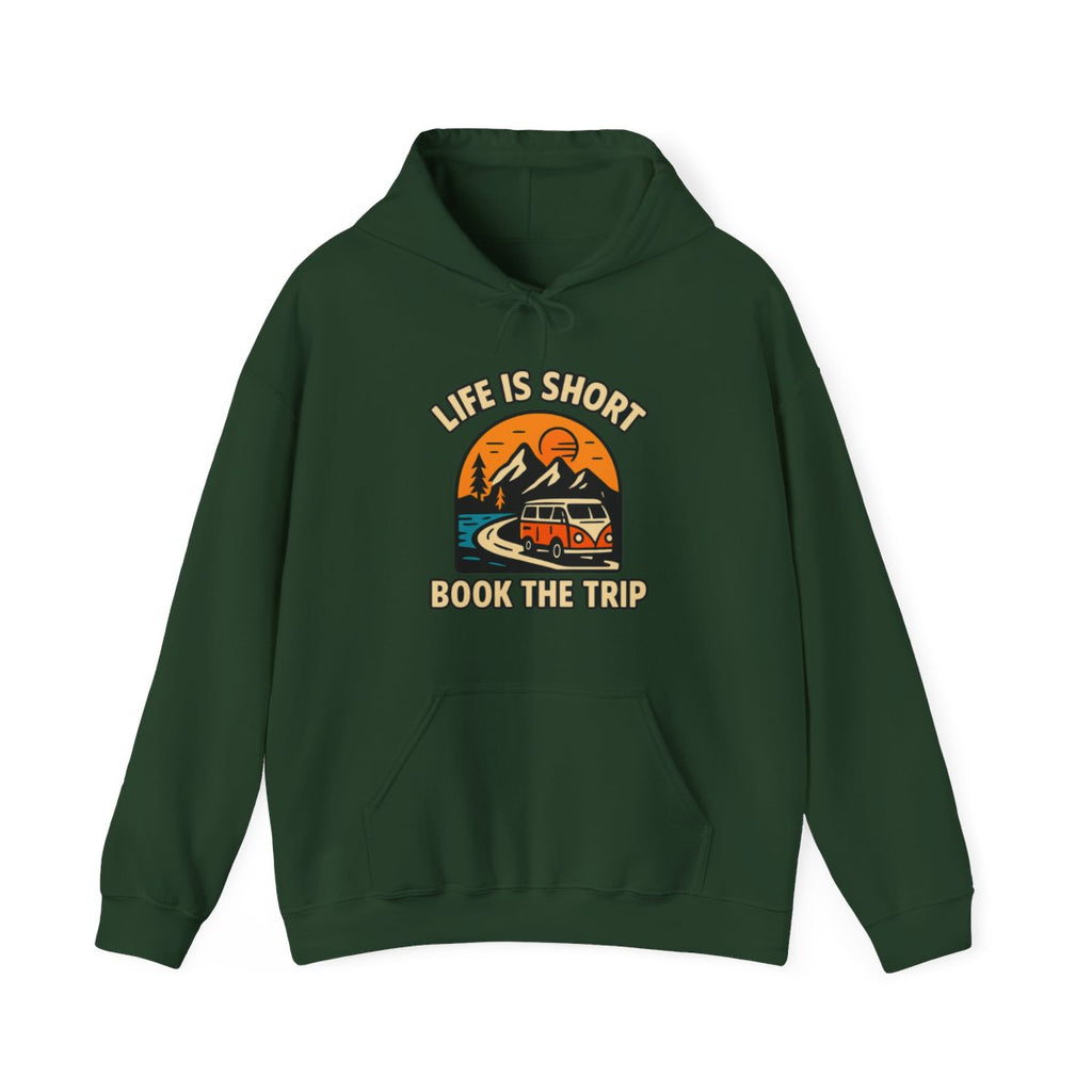 Life Is Short Book The Trip Hoodie, Travel Lover Gift, Adventure Seeker Sweatshirt, Wanderlust Clothing, Digital Nomad Gift