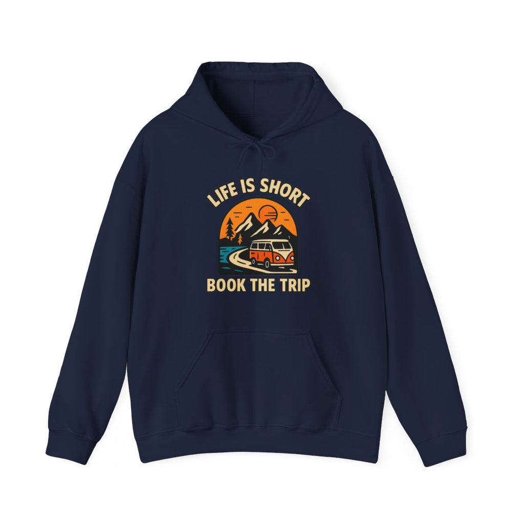 Life Is Short Book The Trip Hoodie, Travel Lover Gift, Adventure Seeker Sweatshirt, Wanderlust Clothing, Digital Nomad Gift