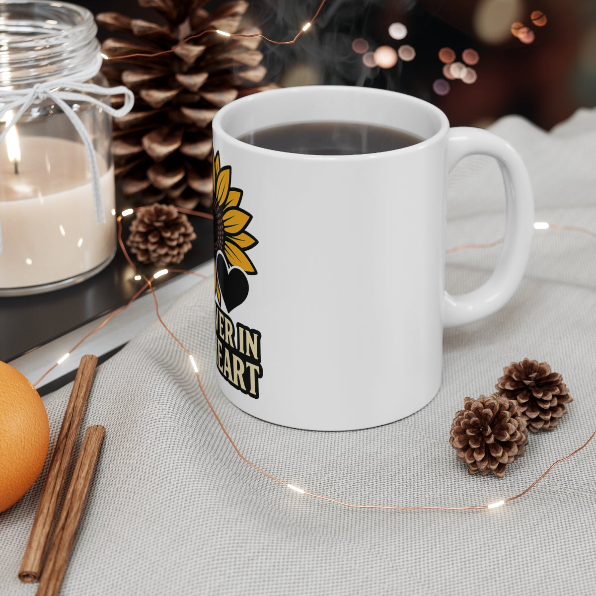 Memorial Sunflower Mug Forever in My Heart Sympathy Gift Loss of Loved One Remembrance Coffee Cup Bereavement Gift in Memory
