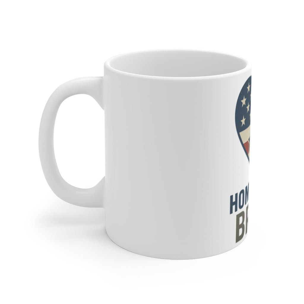 Military Family Coffee Mug Home of the Brave Gift for Army Navy Spouse Patriotic Heart Flag Veteran Support Cup Deployment Gift
