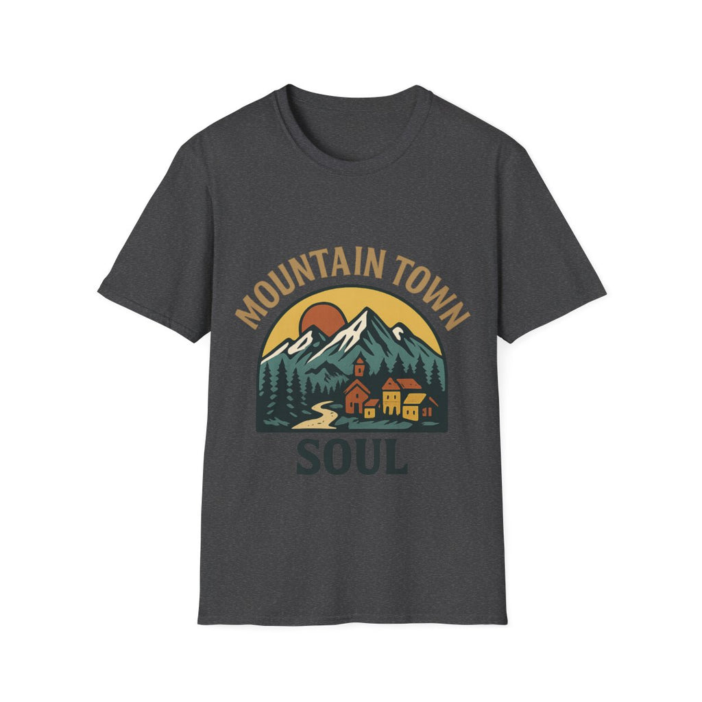 Mountain Town Soul Vintage Hiking Tee Raised on Mountain Air Shirt Wilderness Outdoor Adventure Gift Alpine Heritage Retro Tshirt