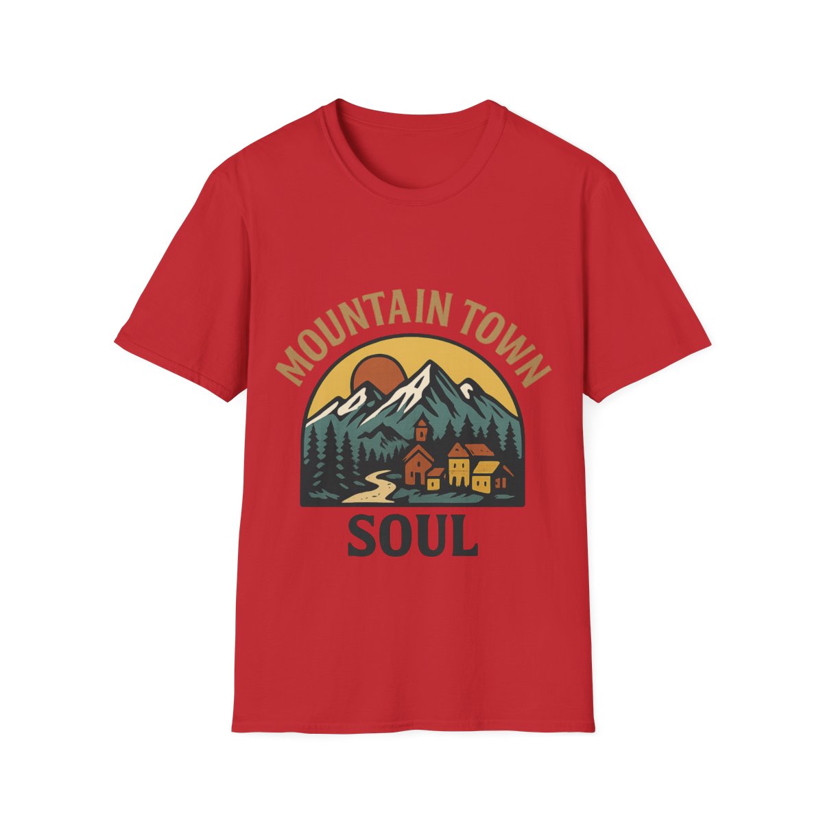 Mountain Town Soul Vintage Hiking Tee Raised on Mountain Air Shirt Wilderness Outdoor Adventure Gift Alpine Heritage Retro Tshirt