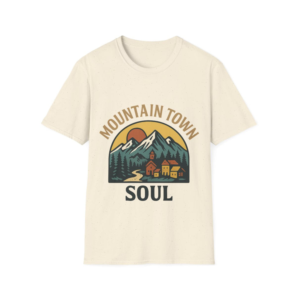 Mountain Town Soul Vintage Hiking Tee Raised on Mountain Air Shirt Wilderness Outdoor Adventure Gift Alpine Heritage Retro Tshirt