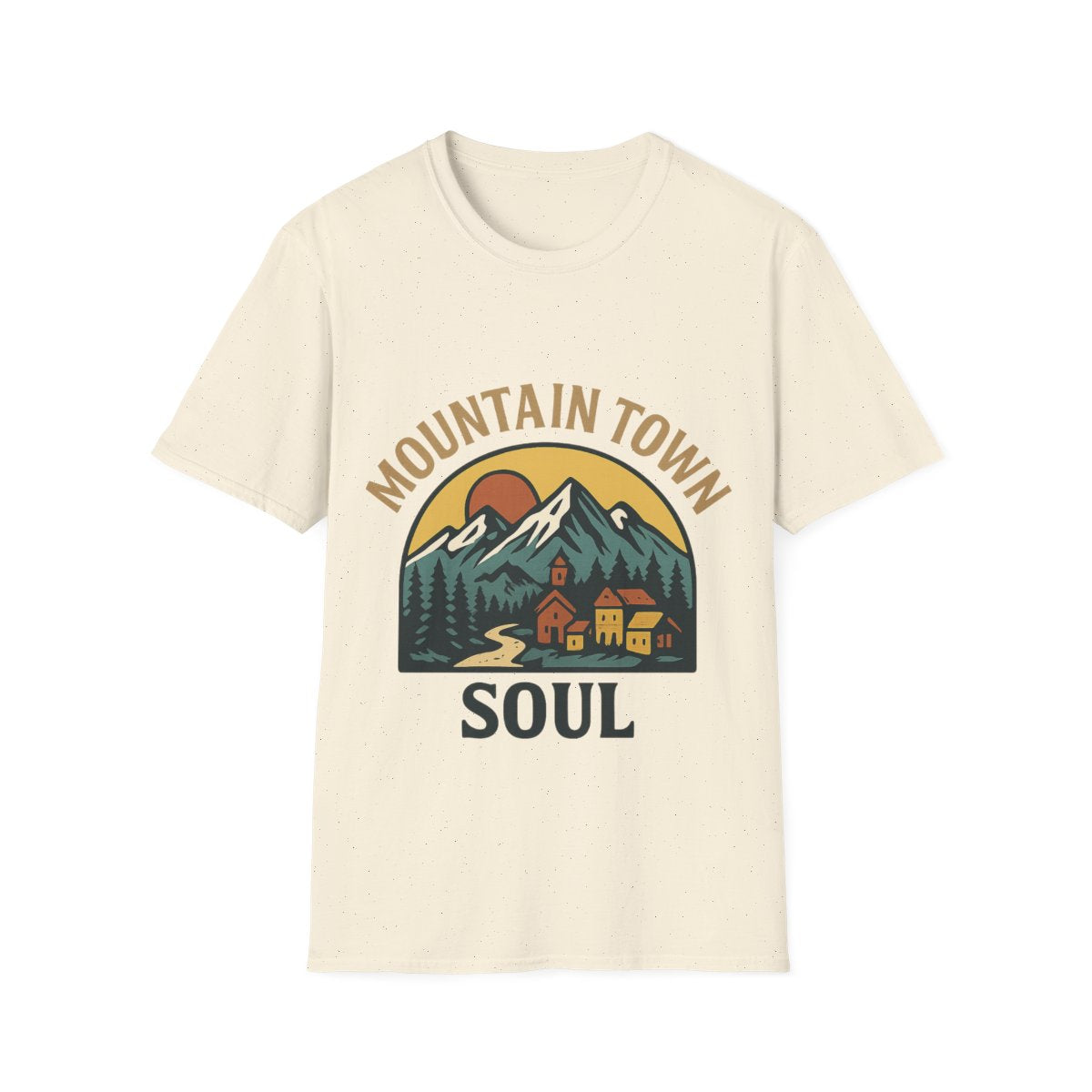 Mountain Town Soul Vintage Hiking Tee Raised on Mountain Air Shirt Wilderness Outdoor Adventure Gift Alpine Heritage Retro Tshirt