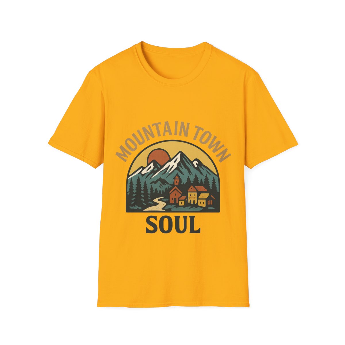 Mountain Town Soul Vintage Hiking Tee Raised on Mountain Air Shirt Wilderness Outdoor Adventure Gift Alpine Heritage Retro Tshirt