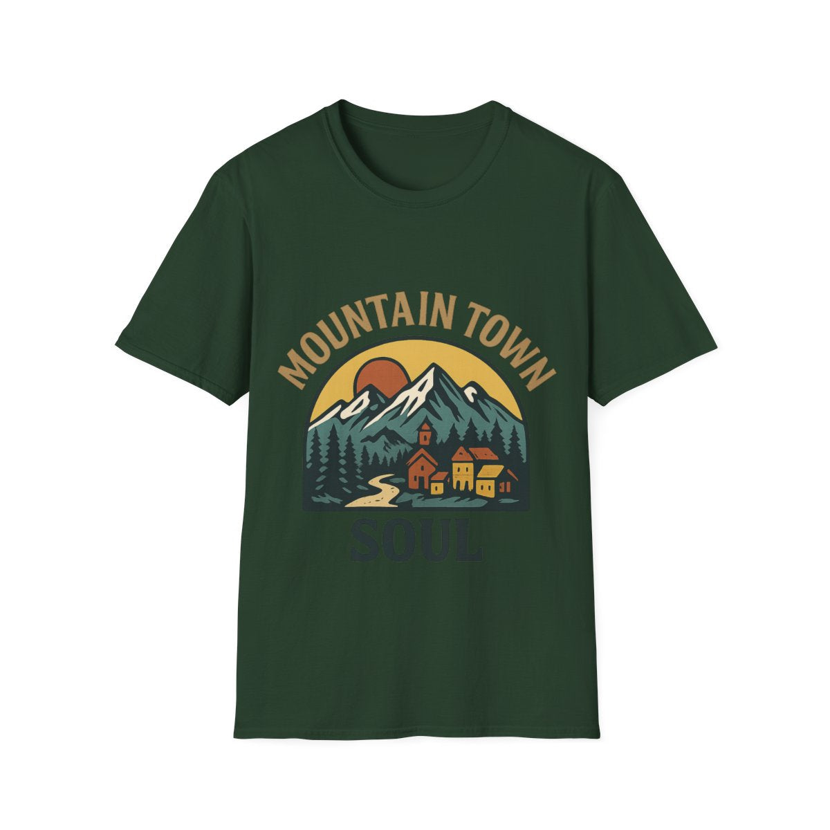 Mountain Town Soul Vintage Hiking Tee Raised on Mountain Air Shirt Wilderness Outdoor Adventure Gift Alpine Heritage Retro Tshirt