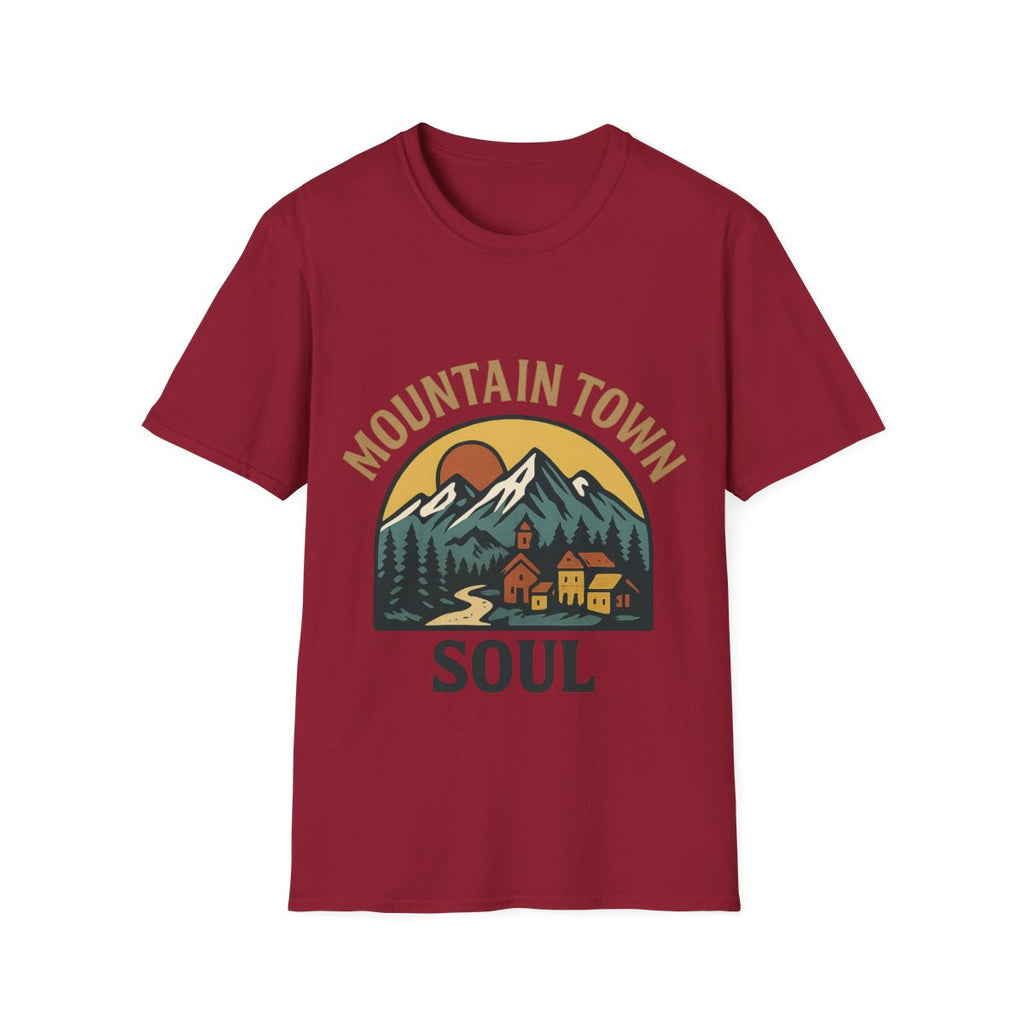 Mountain Town Soul Vintage Hiking Tee Raised on Mountain Air Shirt Wilderness Outdoor Adventure Gift Alpine Heritage Retro Tshirt