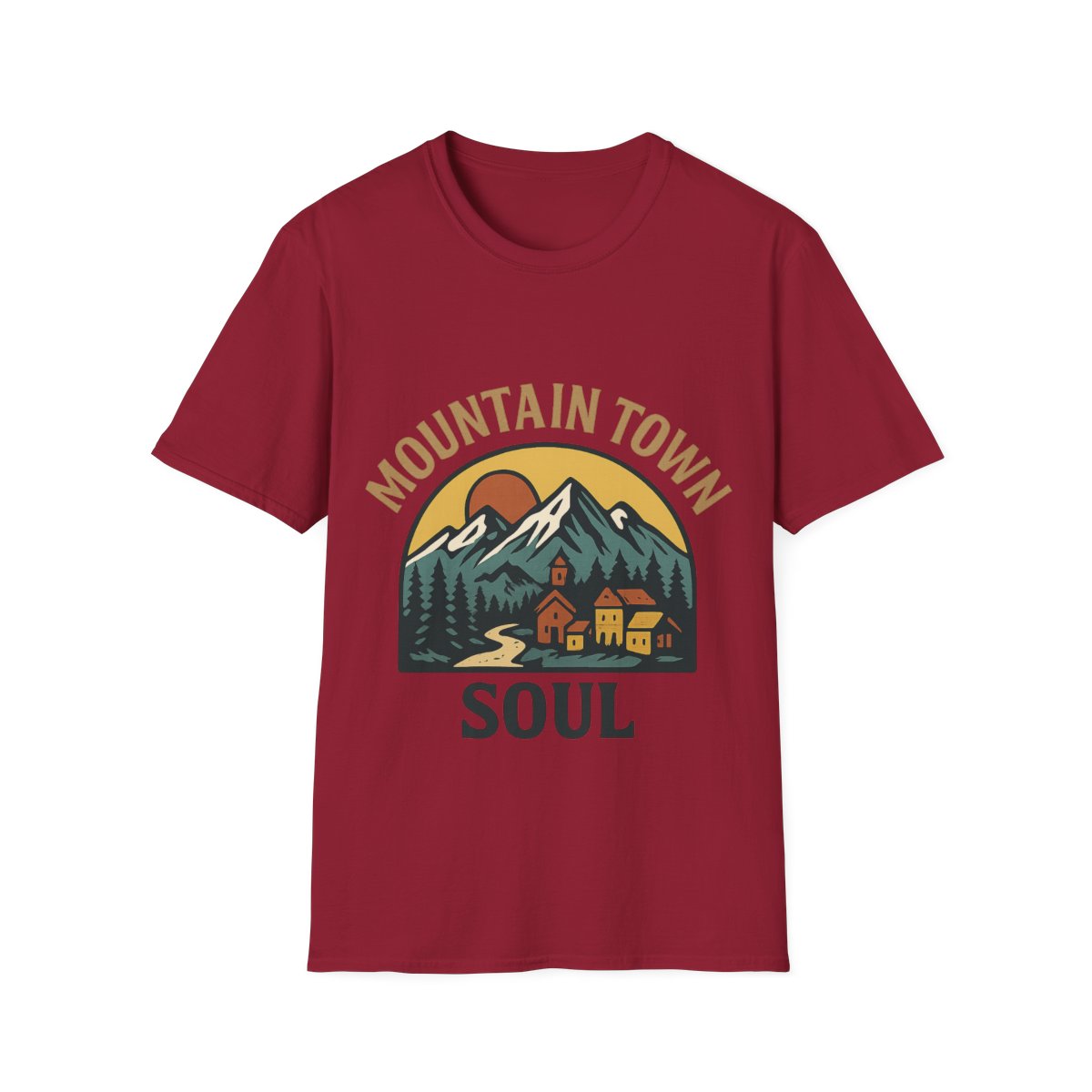 Mountain Town Soul Vintage Hiking Tee Raised on Mountain Air Shirt Wilderness Outdoor Adventure Gift Alpine Heritage Retro Tshirt