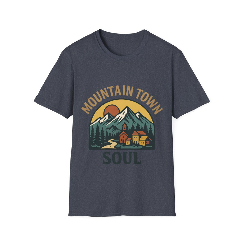 Mountain Town Soul Vintage Hiking Tee Raised on Mountain Air Shirt Wilderness Outdoor Adventure Gift Alpine Heritage Retro Tshirt