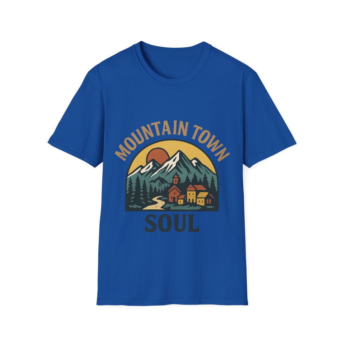 Mountain Town Soul Vintage Hiking Tee Raised on Mountain Air Shirt Wilderness Outdoor Adventure Gift Alpine Heritage Retro Tshirt