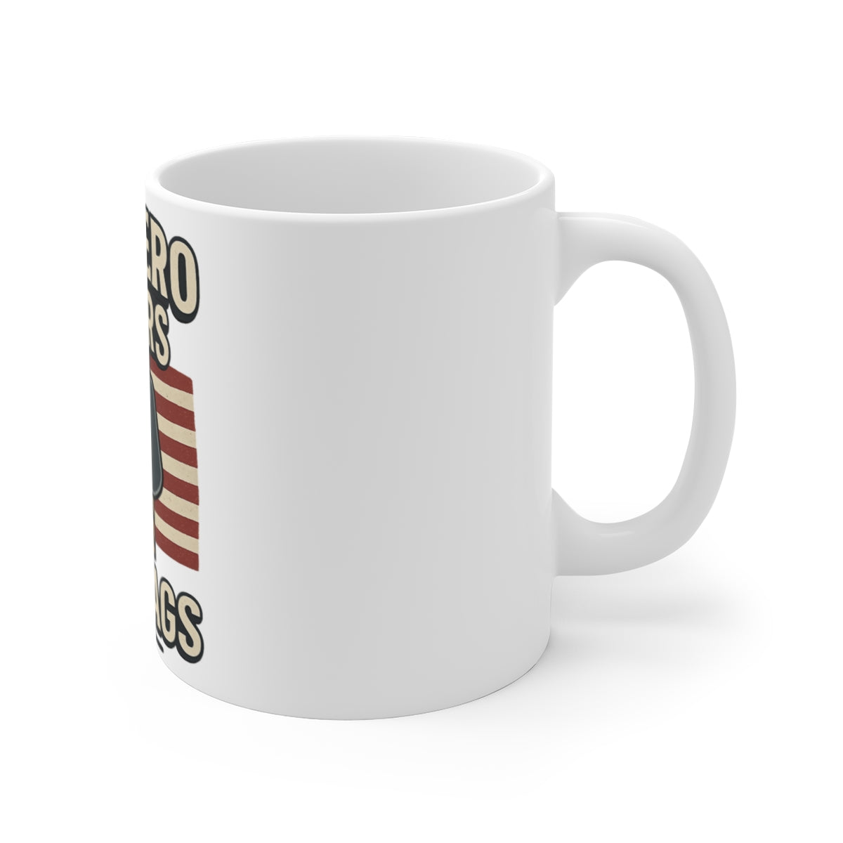 My Hero Wears Dog Tags Coffee Mug, Military Spouse Gift, Army Navy Mom Dad Gift, Proud Military Family Support Mug, Patriotic