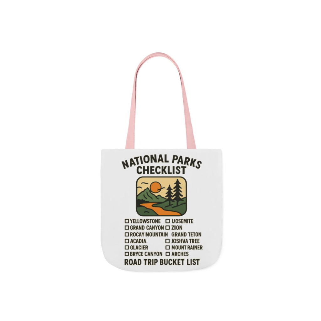 National Parks Checklist Tote Bag, Road Trip Bucket List, Adventure Travel Bag, Park Lover Gift, Hiking Camping Tote