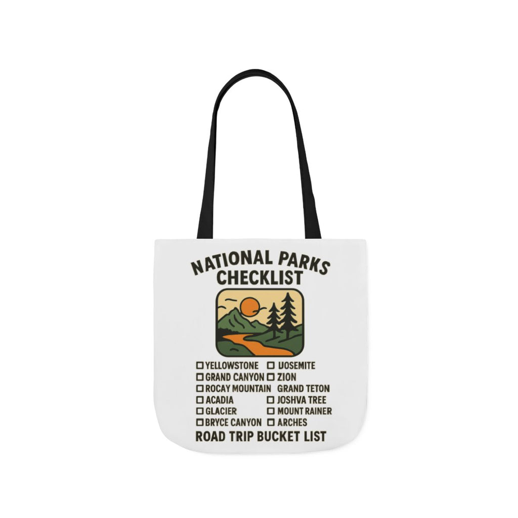 National Parks Checklist Tote Bag, Road Trip Bucket List, Adventure Travel Bag, Park Lover Gift, Hiking Camping Tote