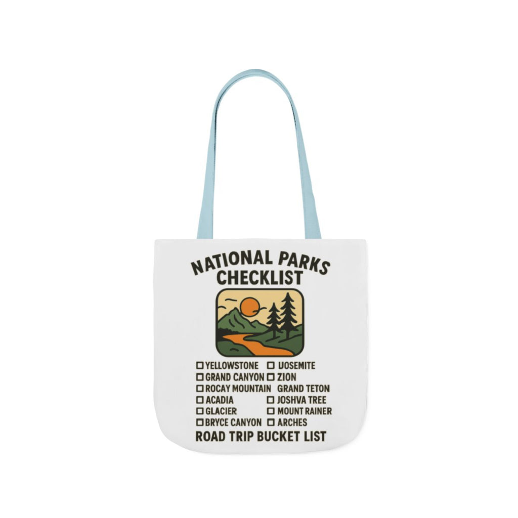 National Parks Checklist Tote Bag, Road Trip Bucket List, Adventure Travel Bag, Park Lover Gift, Hiking Camping Tote