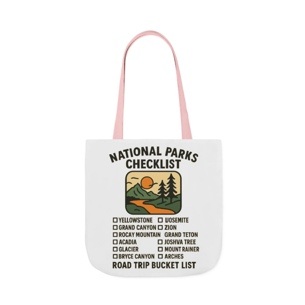 National Parks Checklist Tote Bag, Road Trip Bucket List, Adventure Travel Bag, Park Lover Gift, Hiking Camping Tote