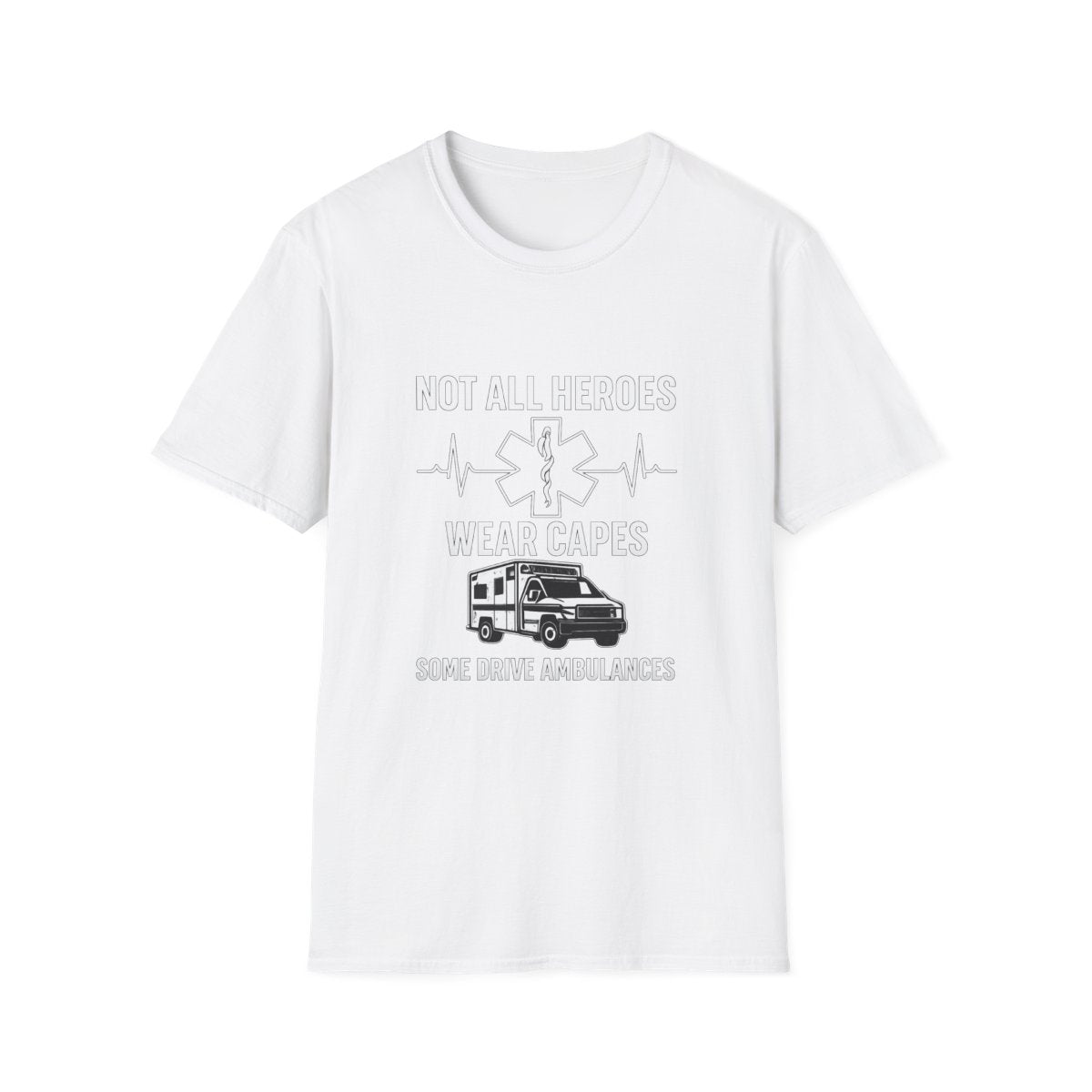 Not All Heroes Wear Capes Some Drive Ambulances Shirt, EMS Paramedic Gift, EMT Appreciation Tee, Star of Life, Thin White Line