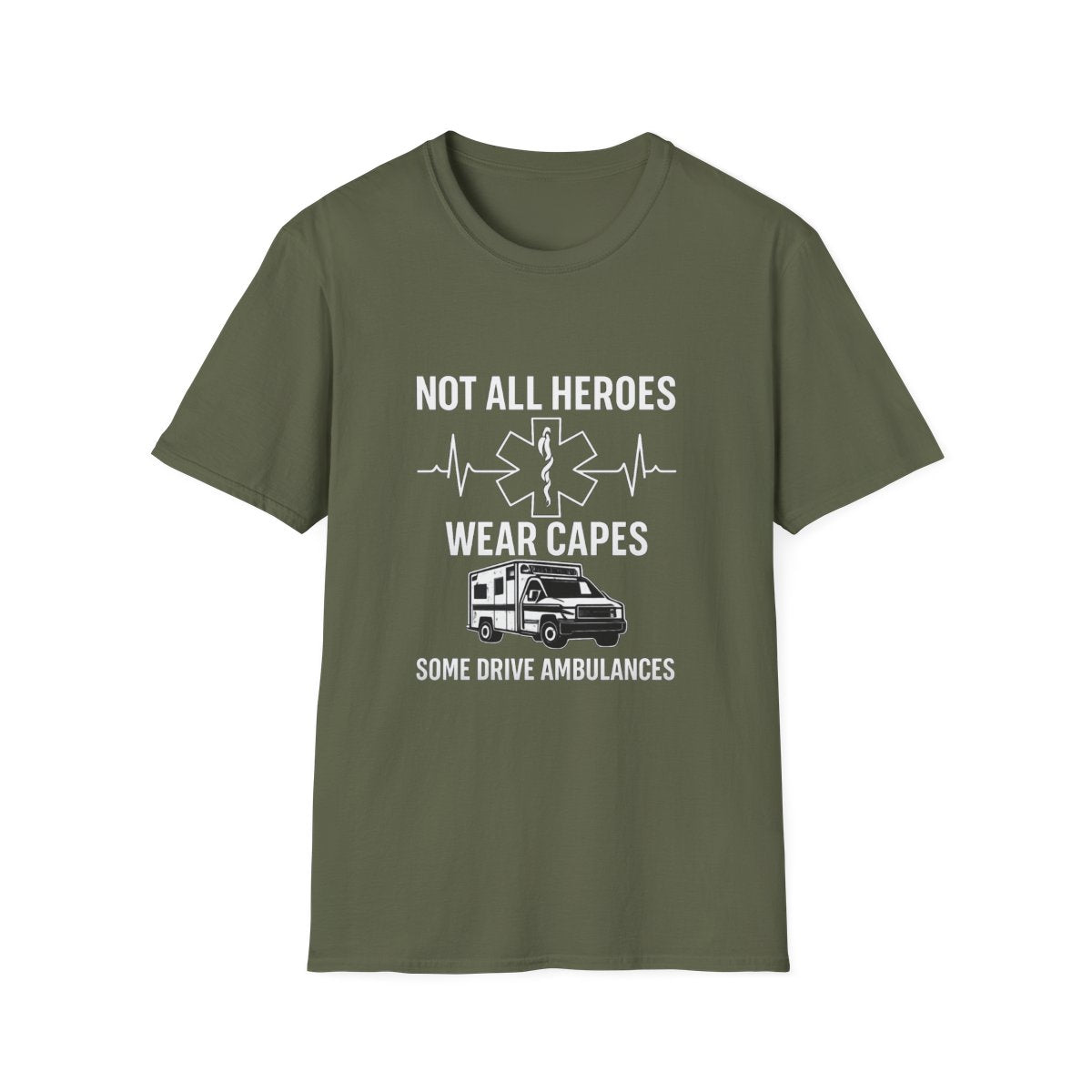 Not All Heroes Wear Capes Some Drive Ambulances Shirt, EMS Paramedic Gift, EMT Appreciation Tee, Star of Life, Thin White Line