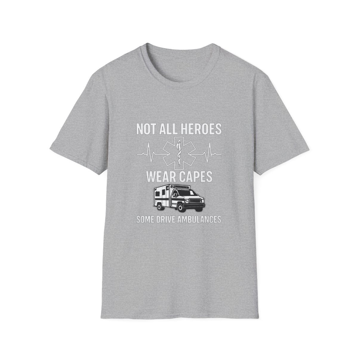 Not All Heroes Wear Capes Some Drive Ambulances Shirt, EMS Paramedic Gift, EMT Appreciation Tee, Star of Life, Thin White Line