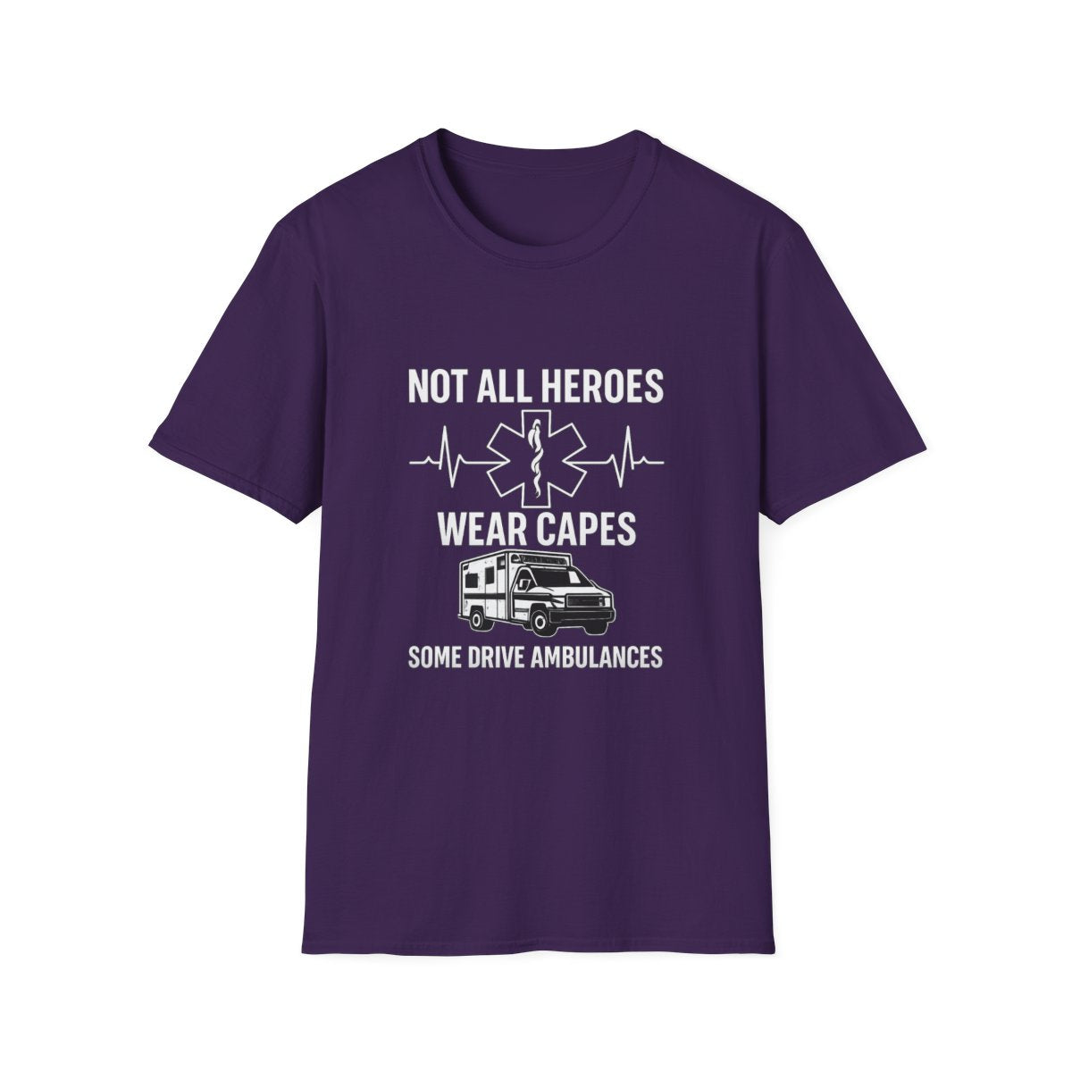 Not All Heroes Wear Capes Some Drive Ambulances Shirt, EMS Paramedic Gift, EMT Appreciation Tee, Star of Life, Thin White Line