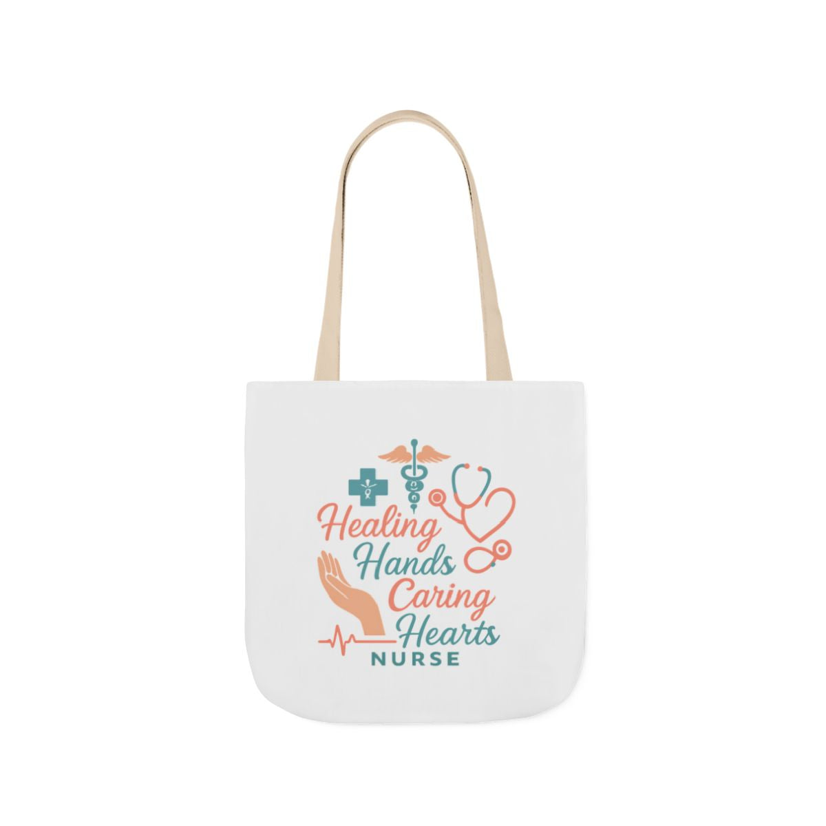 Nurse Appreciation Tote Bag Gift, Healing Hands Caring Hearts, Nurse Week Gift, Medical Tote Bag, RN Gift, Healthcare Worker