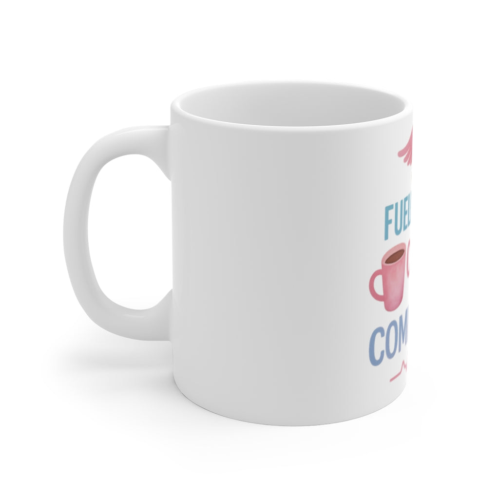 Nurse Coffee Mug Gift - Fueled By Coffee & Compassion - Watercolor Medical Appreciation Mug for Nurses RN LPN Healthcare Worker