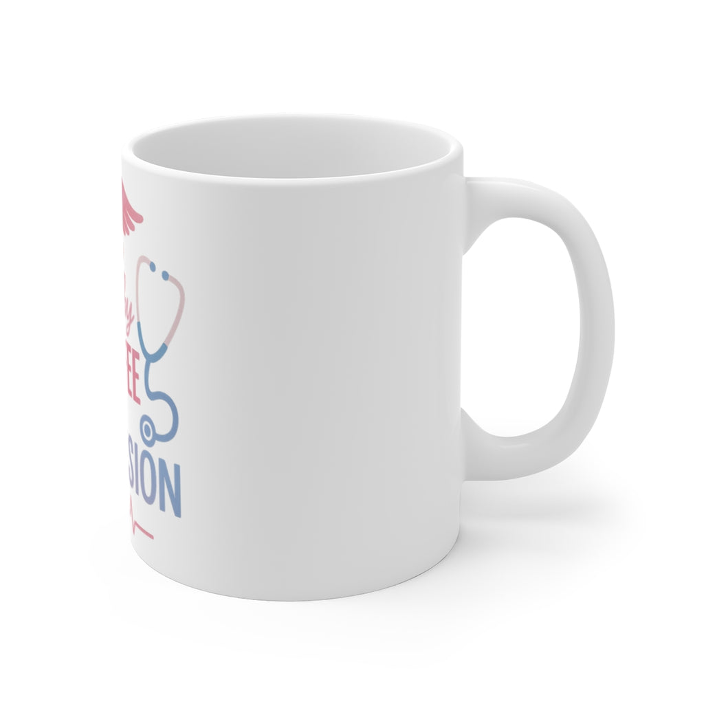 Nurse Coffee Mug Gift - Fueled By Coffee & Compassion - Watercolor Medical Appreciation Mug for Nurses RN LPN Healthcare Worker