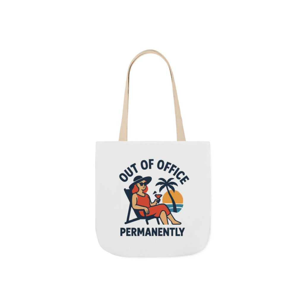 Out of Office Permanently Tote Bag, Retirement Gift for Women, Retiree Travel Bag, Funny Retirement Party Gift Coworker