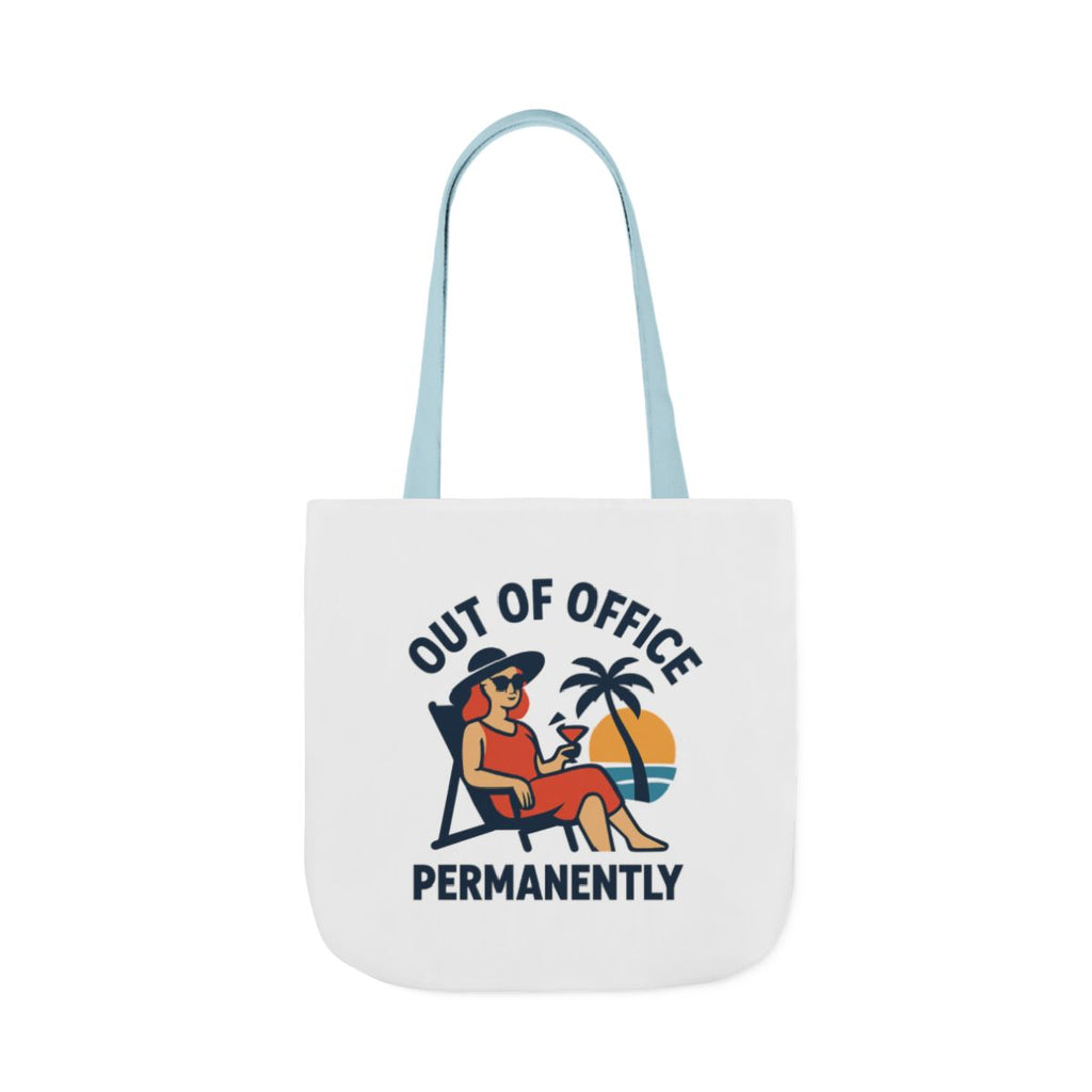 Out of Office Permanently Tote Bag, Retirement Gift for Women, Retiree Travel Bag, Funny Retirement Party Gift Coworker