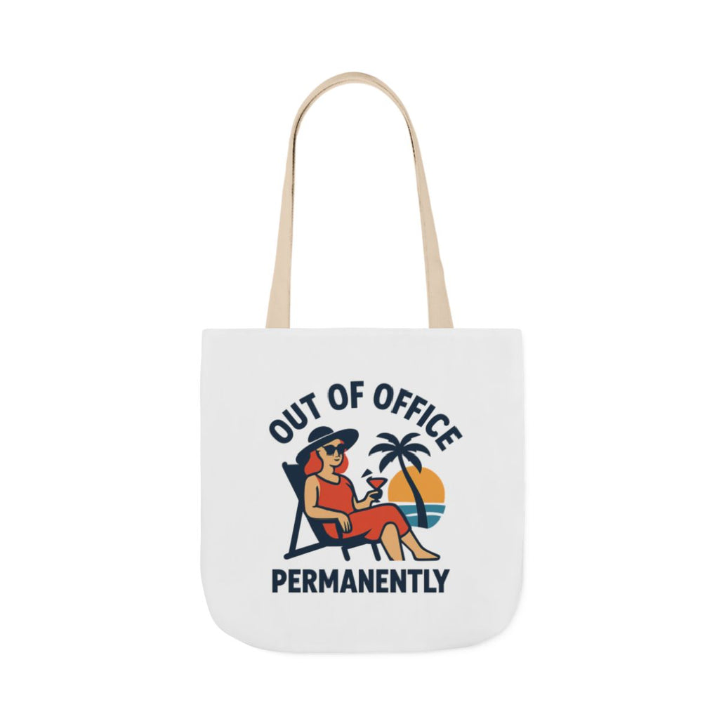Out of Office Permanently Tote Bag, Retirement Gift for Women, Retiree Travel Bag, Funny Retirement Party Gift Coworker