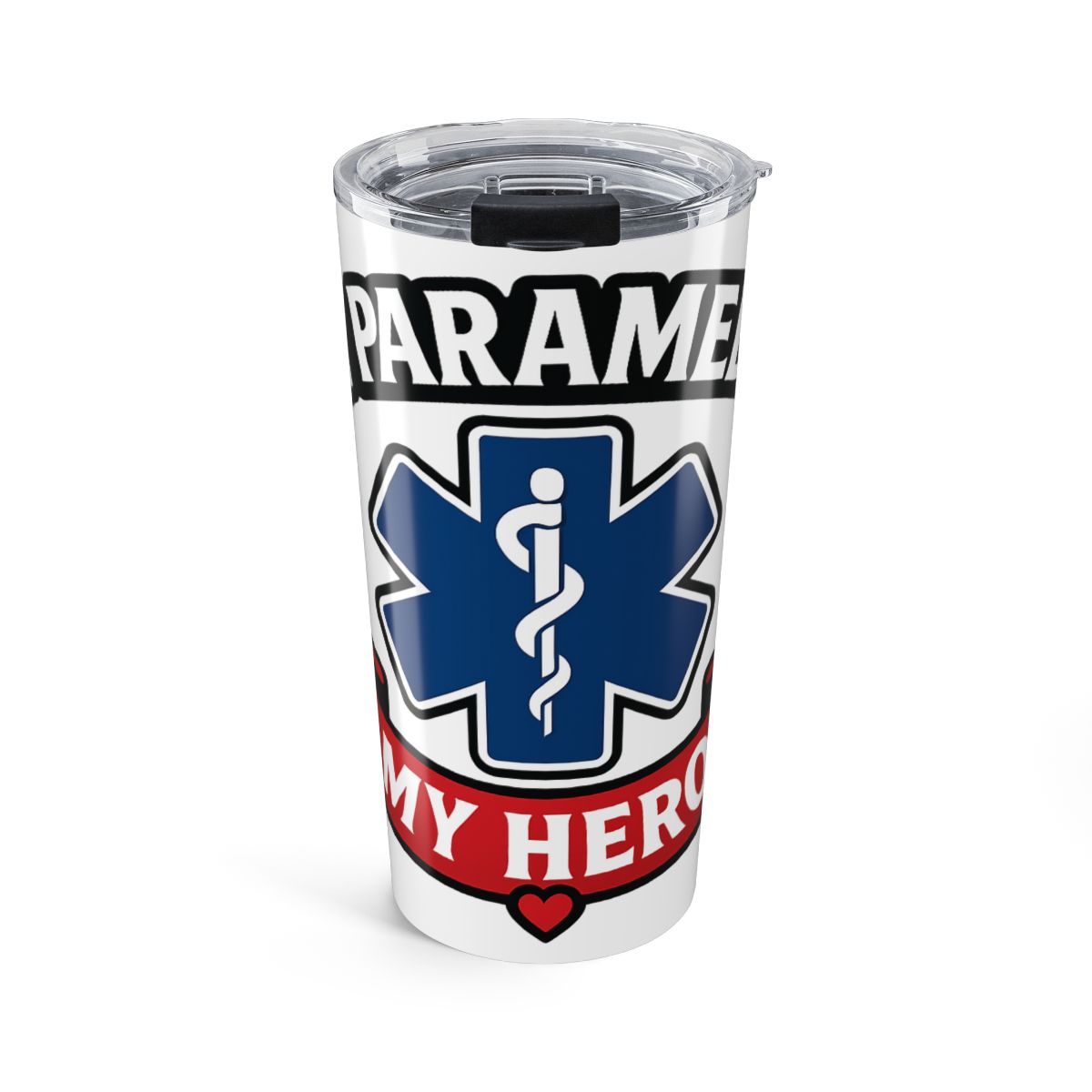 Paramedic Wife Tumbler Gift, My Paramedic My Hero Insulated Cup, EMS Girlfriend Boyfriend Gift, Star of Life Appreciation Tumbler