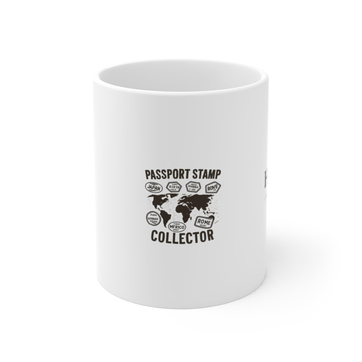 Passport Stamp Collector Mug, Travel Gift for Wanderlust Adventurers, Vintage World Map Coffee Cup, Traveler Birthday Gift