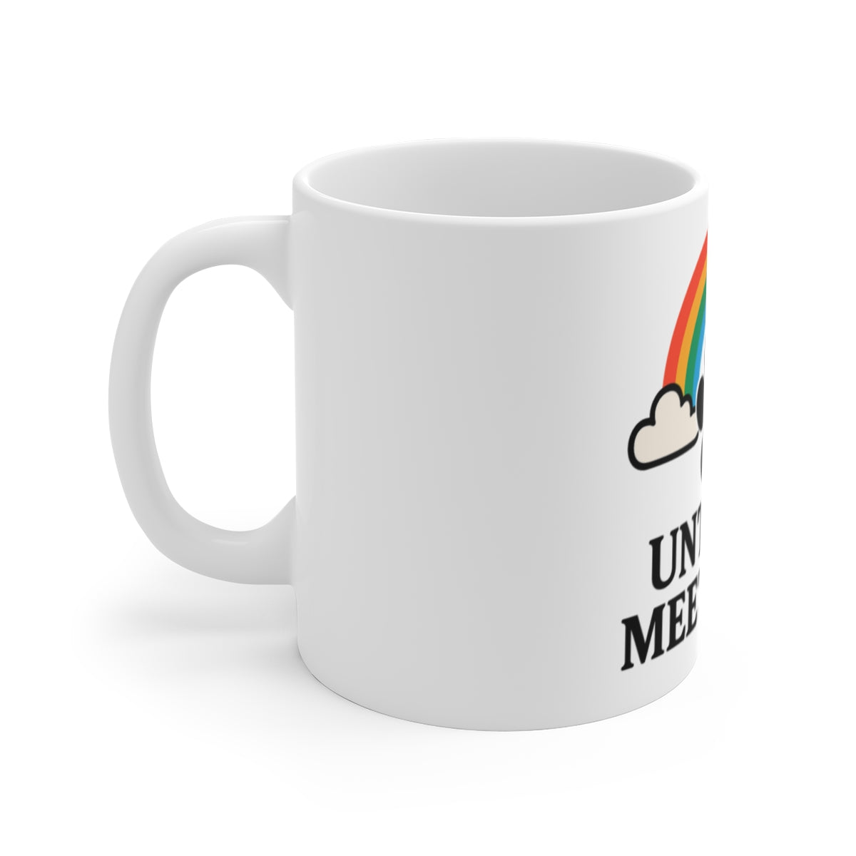 Pet Memorial Mug Rainbow Bridge Paw Print Dog Cat Loss Sympathy Gift Until We Meet Again Coffee Cup Remembrance Bereavement