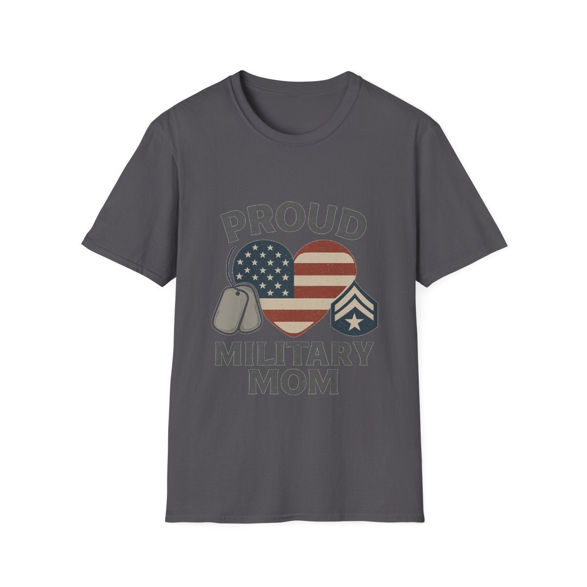 Proud Military Mom Shirt, American Flag Heart Tee, Military Mother Gift, Patriotic Mom T-Shirt, Army Navy Air Force Marines