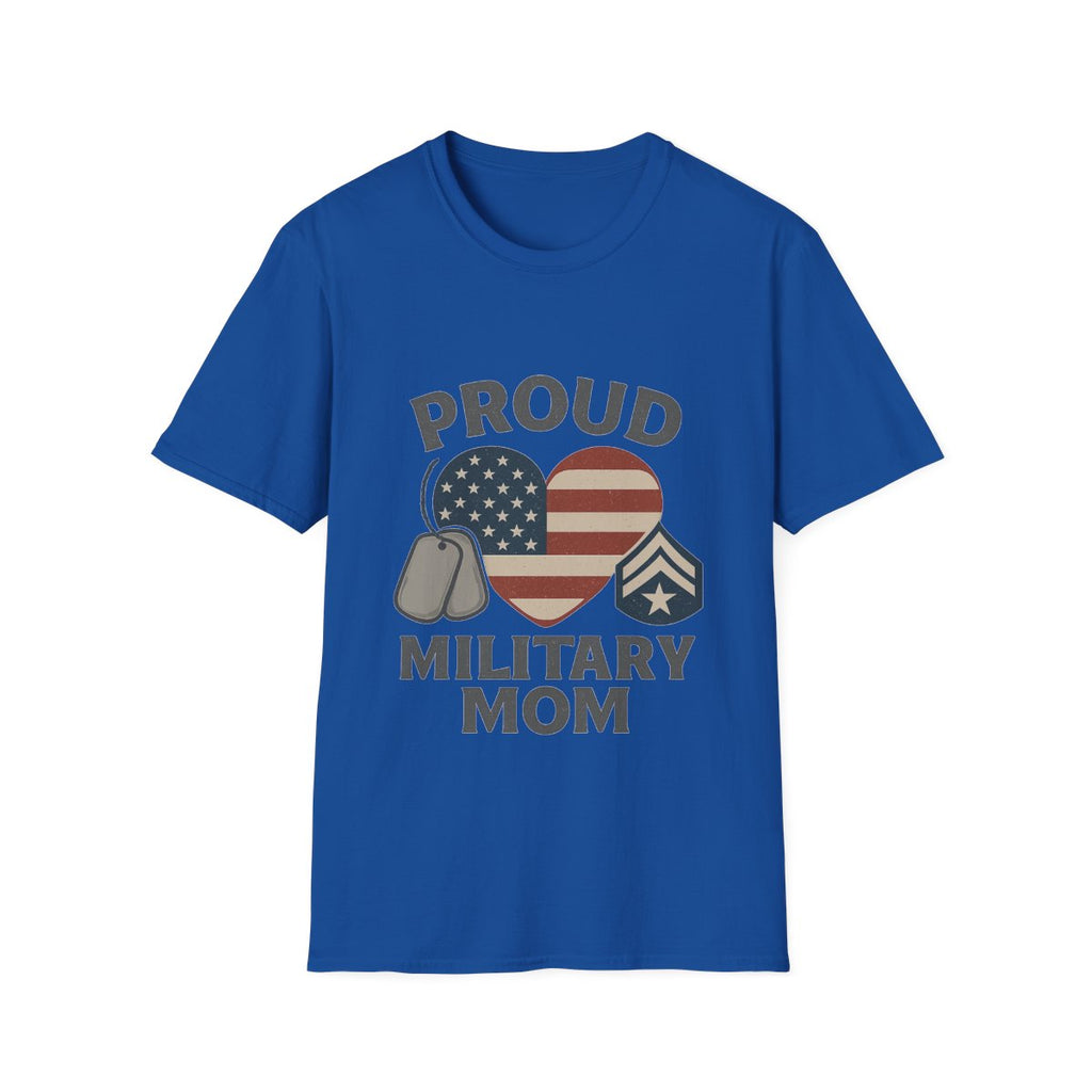 Proud Military Mom Shirt, American Flag Heart Tee, Military Mother Gift, Patriotic Mom T-Shirt, Army Navy Air Force Marines