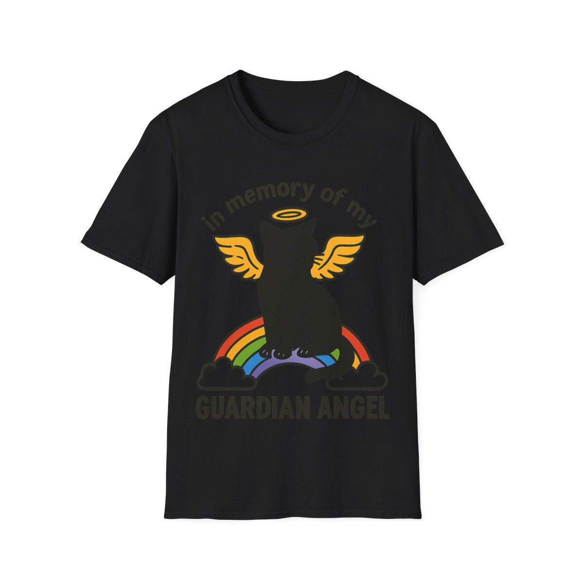 Rainbow Bridge Cat Memorial Shirt, Guardian Angel Cat Tshirt, Pet Loss Sympathy Gift, Cat Remembrance Shirt, Cat Lover Grief Gift