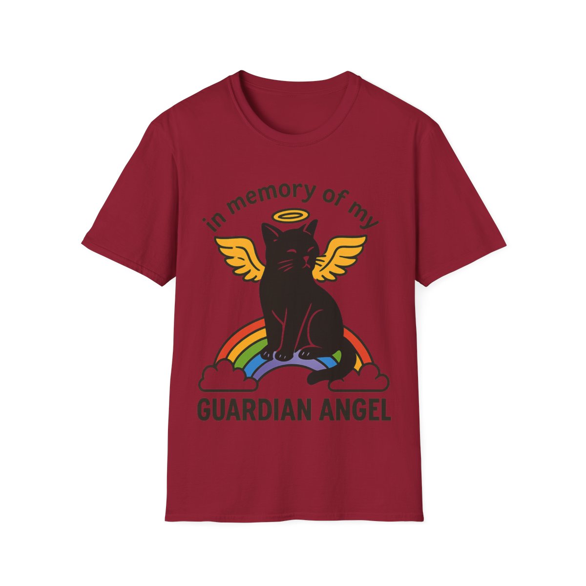 Rainbow Bridge Cat Memorial Shirt, Guardian Angel Cat Tshirt, Pet Loss Sympathy Gift, Cat Remembrance Shirt, Cat Lover Grief Gift