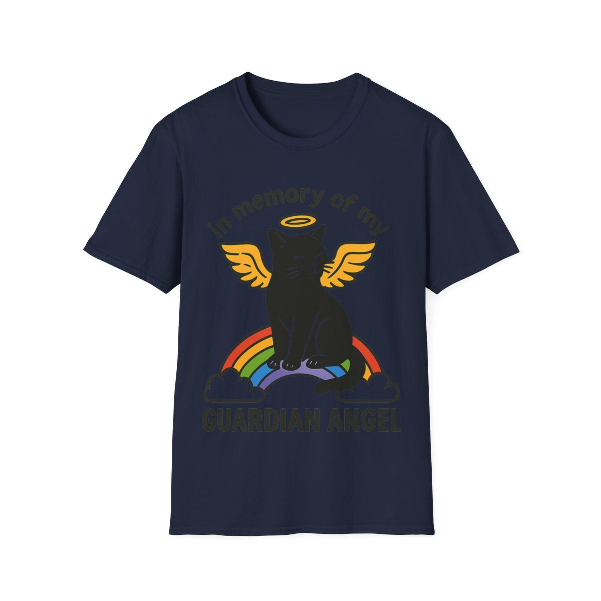 Rainbow Bridge Cat Memorial Shirt, Guardian Angel Cat Tshirt, Pet Loss Sympathy Gift, Cat Remembrance Shirt, Cat Lover Grief Gift