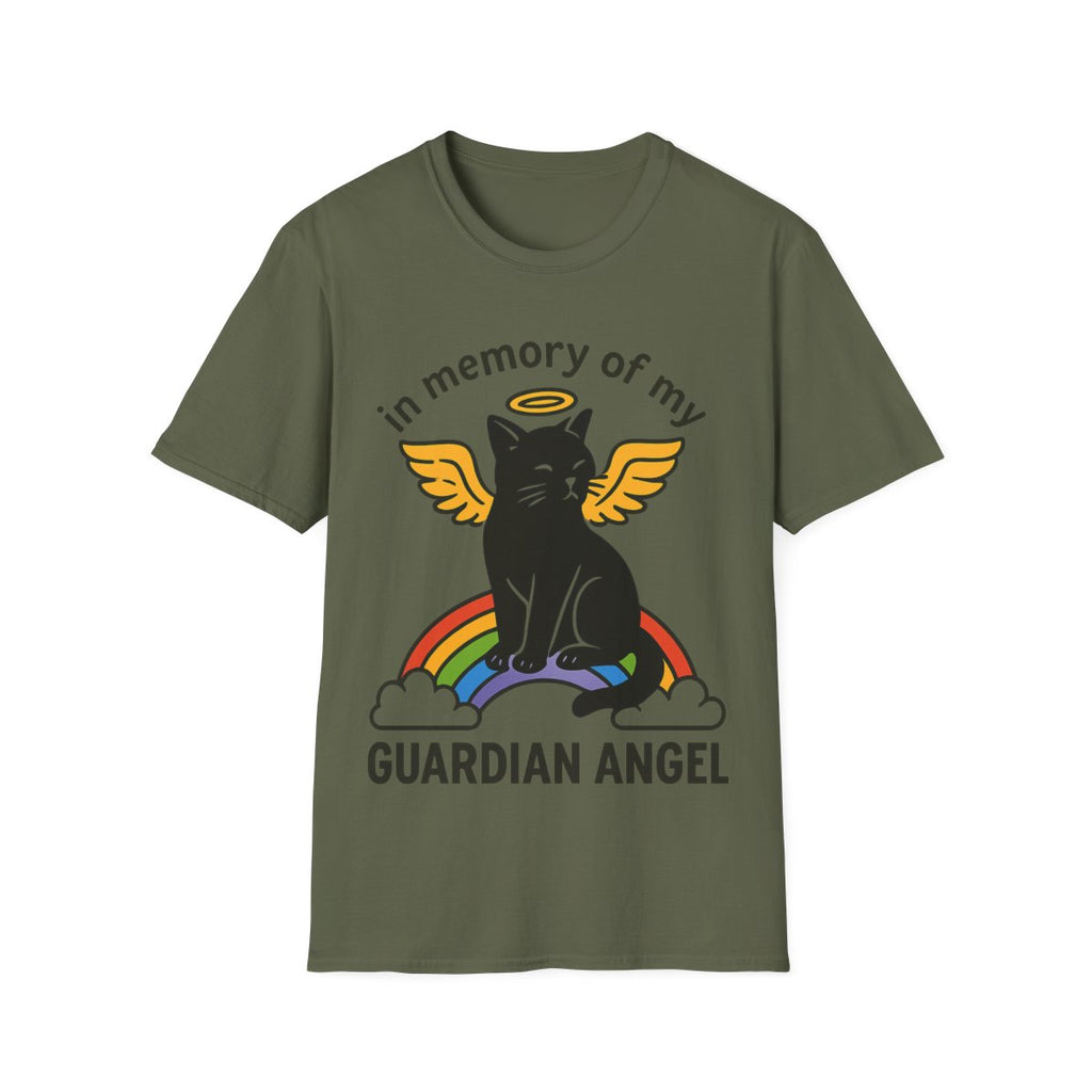 Rainbow Bridge Cat Memorial Shirt, Guardian Angel Cat Tshirt, Pet Loss Sympathy Gift, Cat Remembrance Shirt, Cat Lover Grief Gift