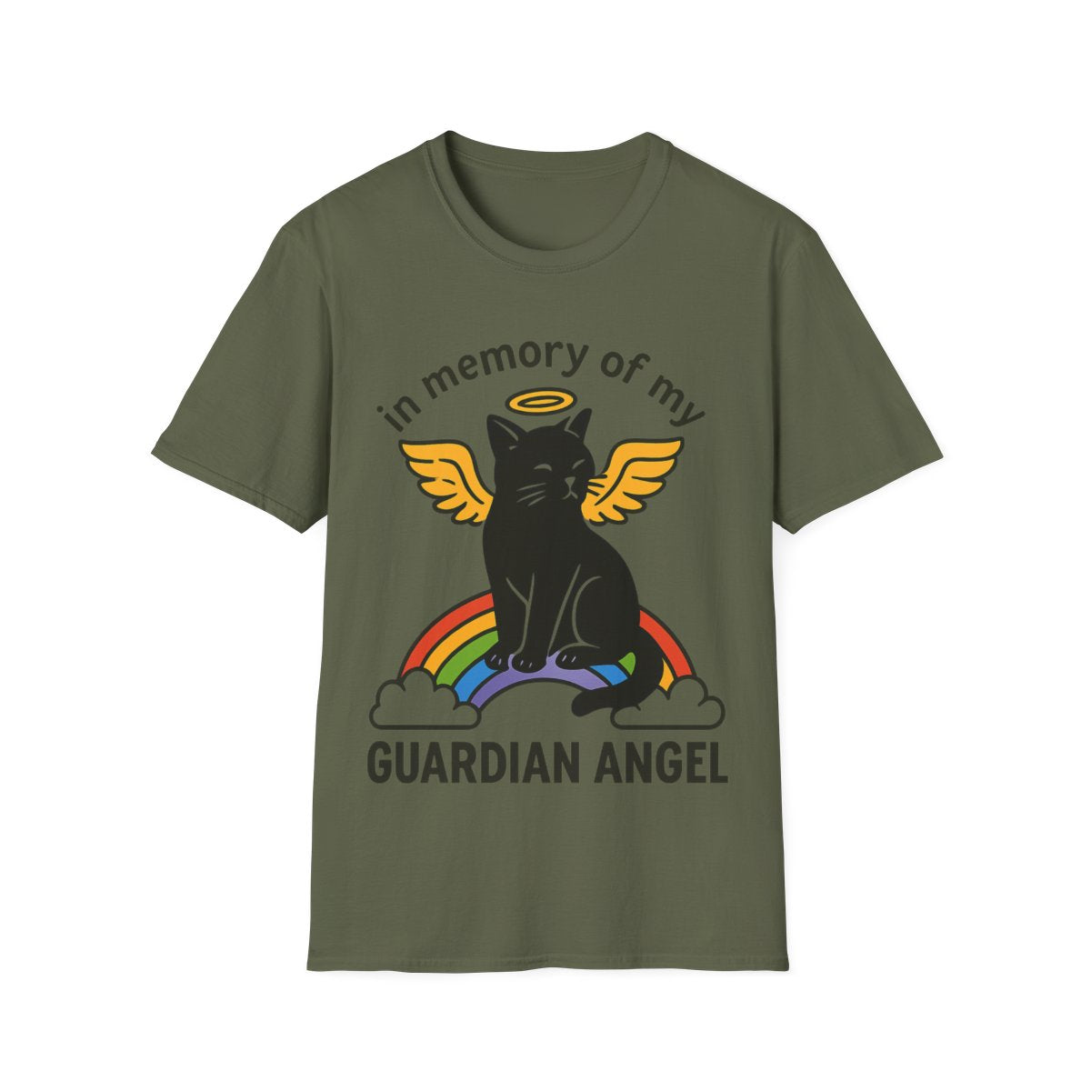 Rainbow Bridge Cat Memorial Shirt, Guardian Angel Cat Tshirt, Pet Loss Sympathy Gift, Cat Remembrance Shirt, Cat Lover Grief Gift