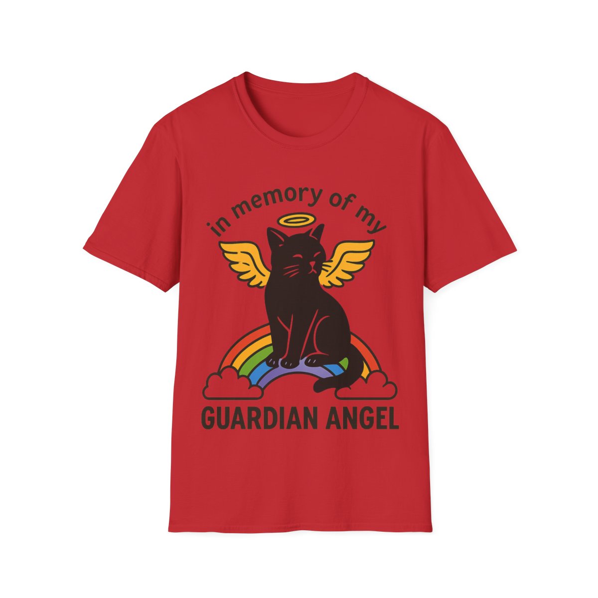 Rainbow Bridge Cat Memorial Shirt, Guardian Angel Cat Tshirt, Pet Loss Sympathy Gift, Cat Remembrance Shirt, Cat Lover Grief Gift