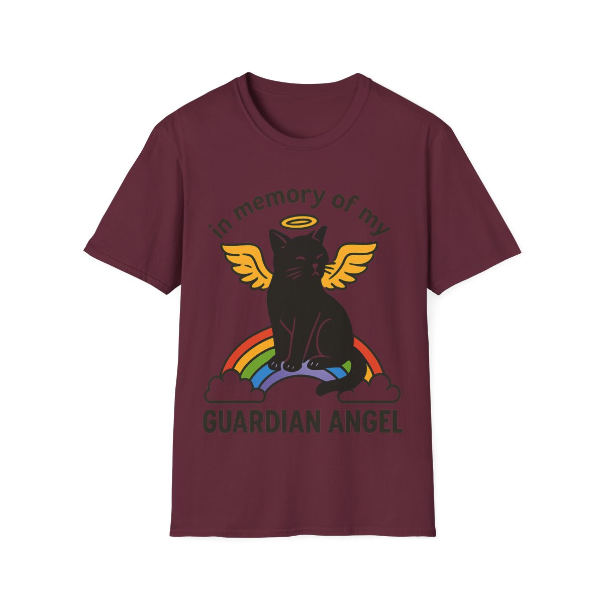 Rainbow Bridge Cat Memorial Shirt, Guardian Angel Cat Tshirt, Pet Loss Sympathy Gift, Cat Remembrance Shirt, Cat Lover Grief Gift