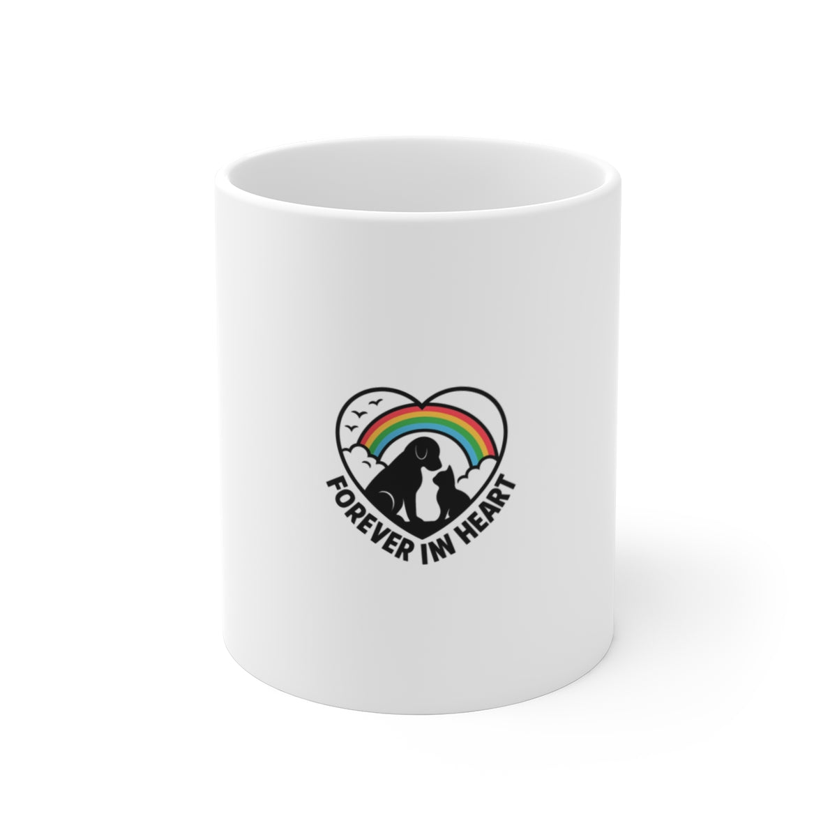 Rainbow Bridge Pet Memorial Mug, Dog Cat Loss Sympathy Gift, Pet Remembrance Coffee Cup, Forever in My Heart Bereavement Gift