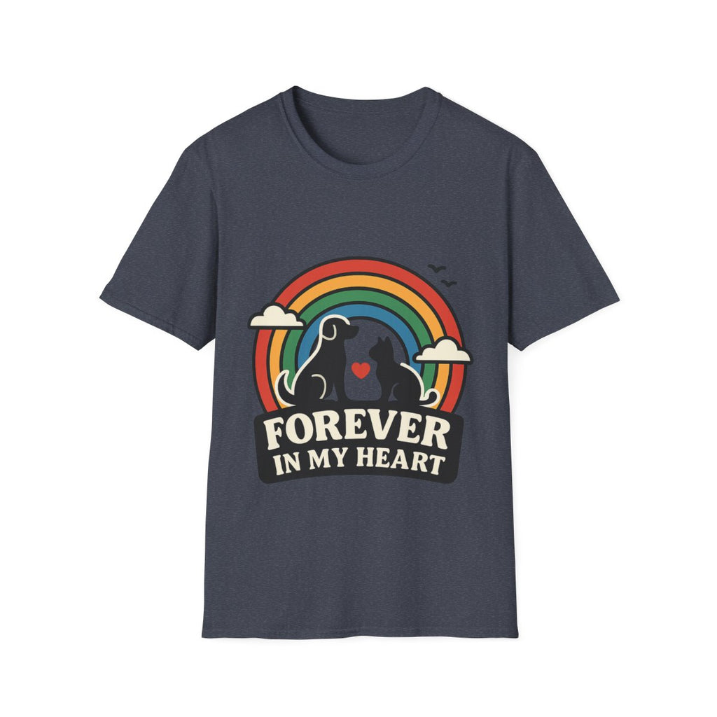 Rainbow Bridge Pet Memorial Shirt, Dog Cat Loss Gift, Forever in My Heart, Pet Remembrance Tee, Sympathy Gift for Pet Owner