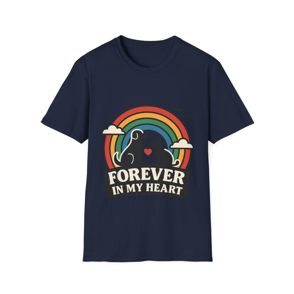 Rainbow Bridge Pet Memorial Shirt, Dog Cat Loss Gift, Forever in My Heart, Pet Remembrance Tee, Sympathy Gift for Pet Owner