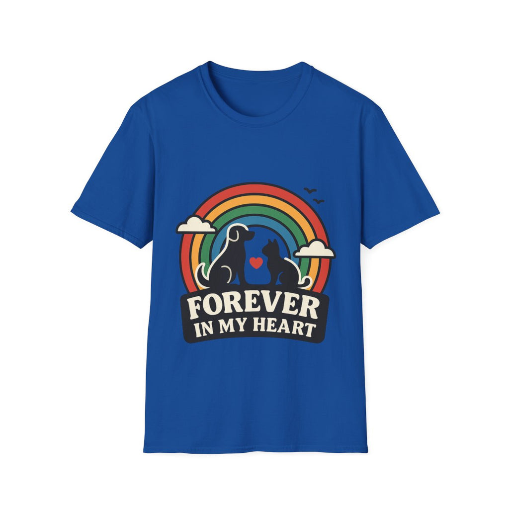 Rainbow Bridge Pet Memorial Shirt, Dog Cat Loss Gift, Forever in My Heart, Pet Remembrance Tee, Sympathy Gift for Pet Owner