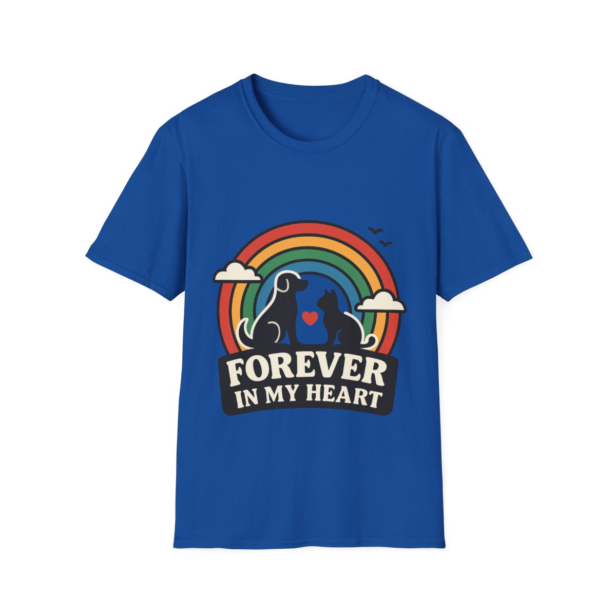 Rainbow Bridge Pet Memorial Shirt, Dog Cat Loss Gift, Forever in My Heart, Pet Remembrance Tee, Sympathy Gift for Pet Owner