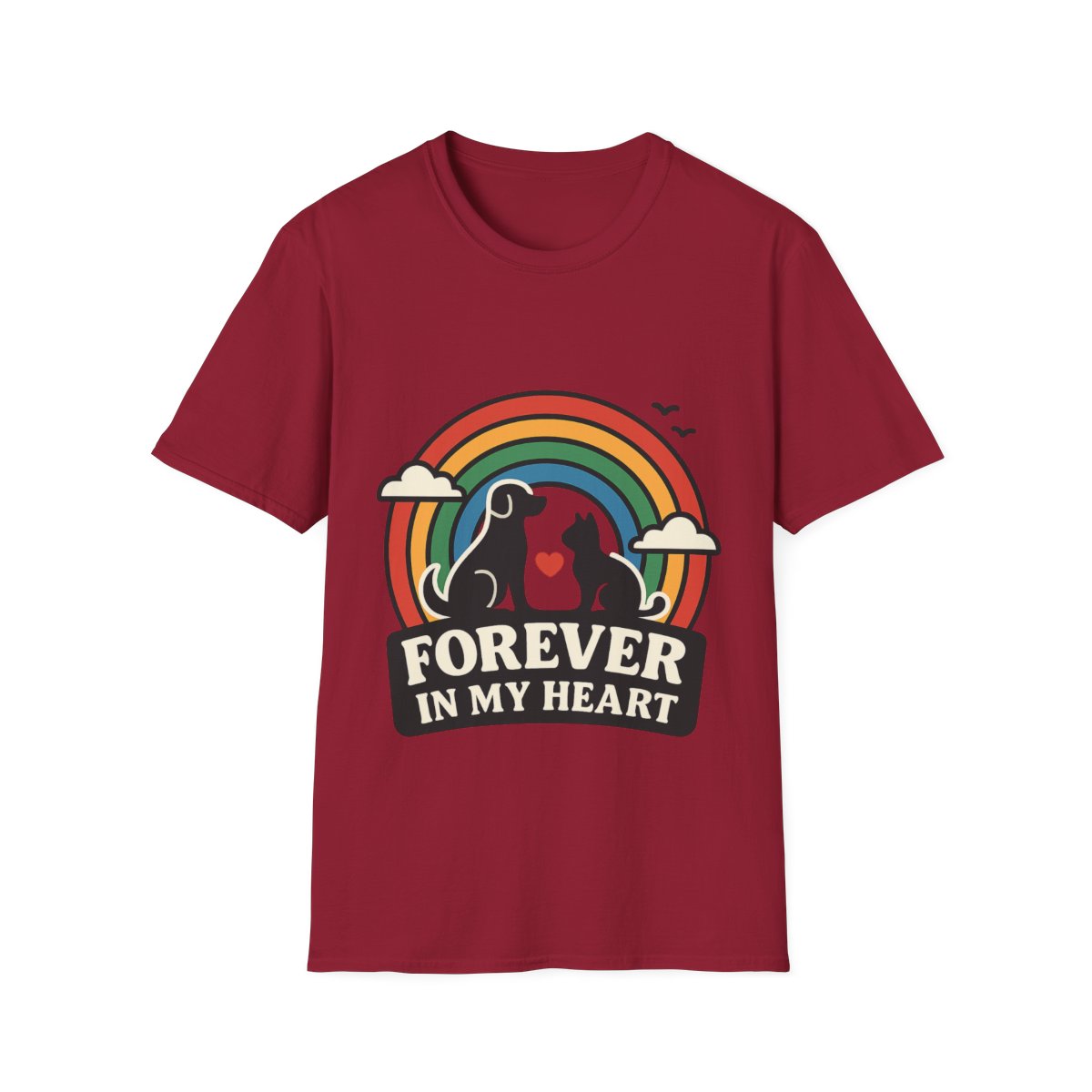 Rainbow Bridge Pet Memorial Shirt, Dog Cat Loss Gift, Forever in My Heart, Pet Remembrance Tee, Sympathy Gift for Pet Owner