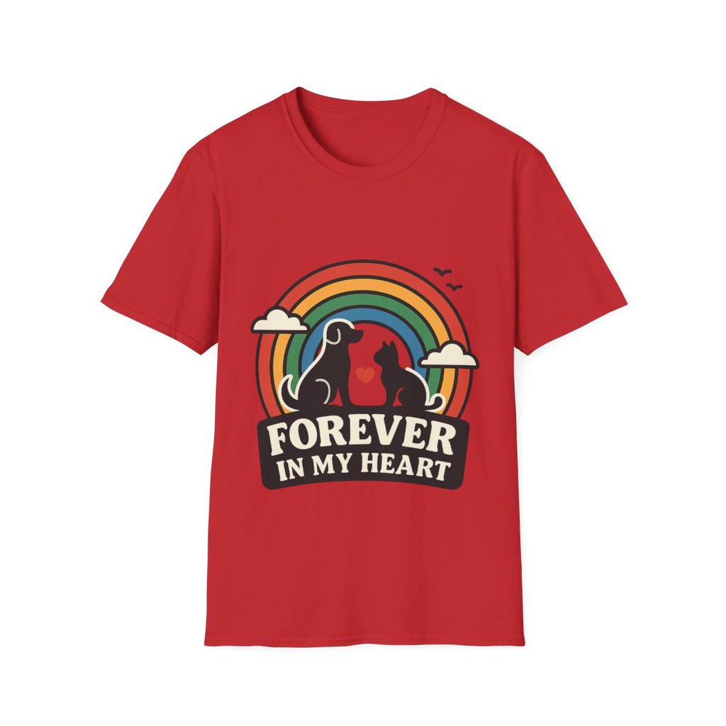 Rainbow Bridge Pet Memorial Shirt, Dog Cat Loss Gift, Forever in My Heart, Pet Remembrance Tee, Sympathy Gift for Pet Owner