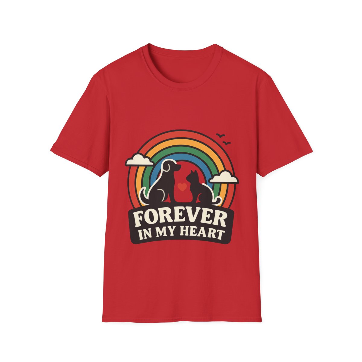 Rainbow Bridge Pet Memorial Shirt, Dog Cat Loss Gift, Forever in My Heart, Pet Remembrance Tee, Sympathy Gift for Pet Owner